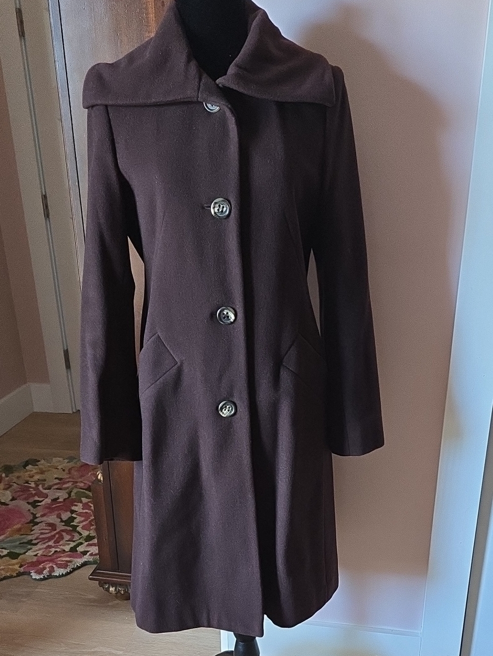 BCBG MAXAZRIA Brown Wool Coat Size 6